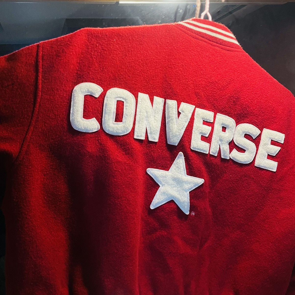 Converse × Vintage Vintage Converse Cropped Wool Bomber Jacket Size S / US 4 / IT 40 - 1 Thumbnail