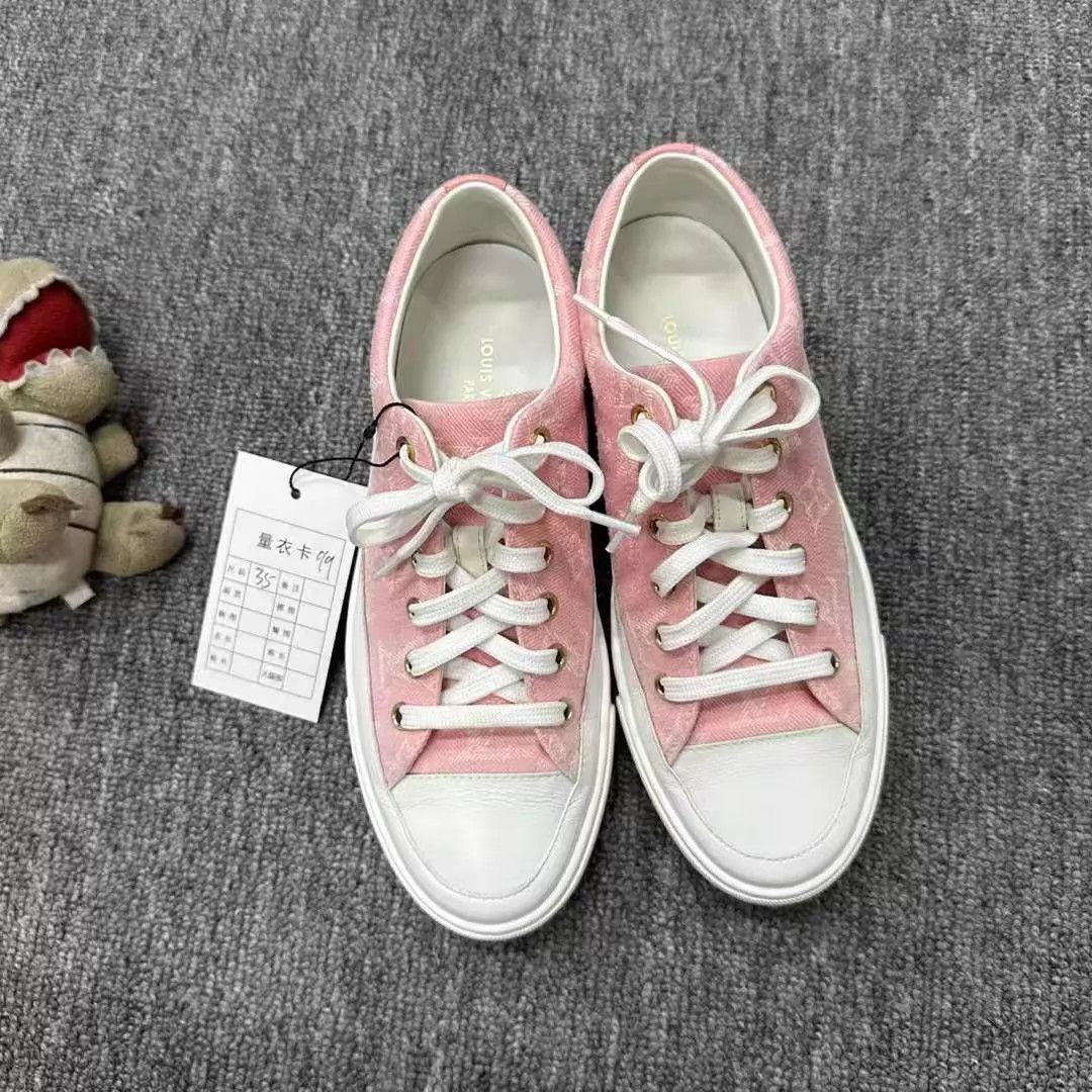 Louis Vuitton LV Pink Monogram Canvas Sneakers EU 35 99 New Size US 4.5 / IT 34.5 - 4 Thumbnail