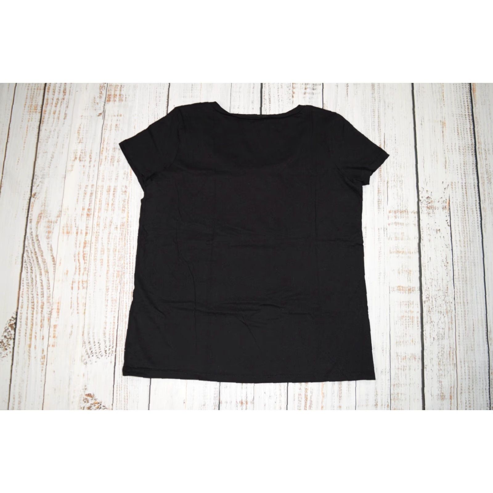 Torrid Torrid Women's T-Shirt 00 Short Sleeve Tee Black Skull Metallic Print V-Neck Pullover Casual Shirt Modern Basic Comfort Size XXS / US 00 / IT 34 - 4 Thumbnail