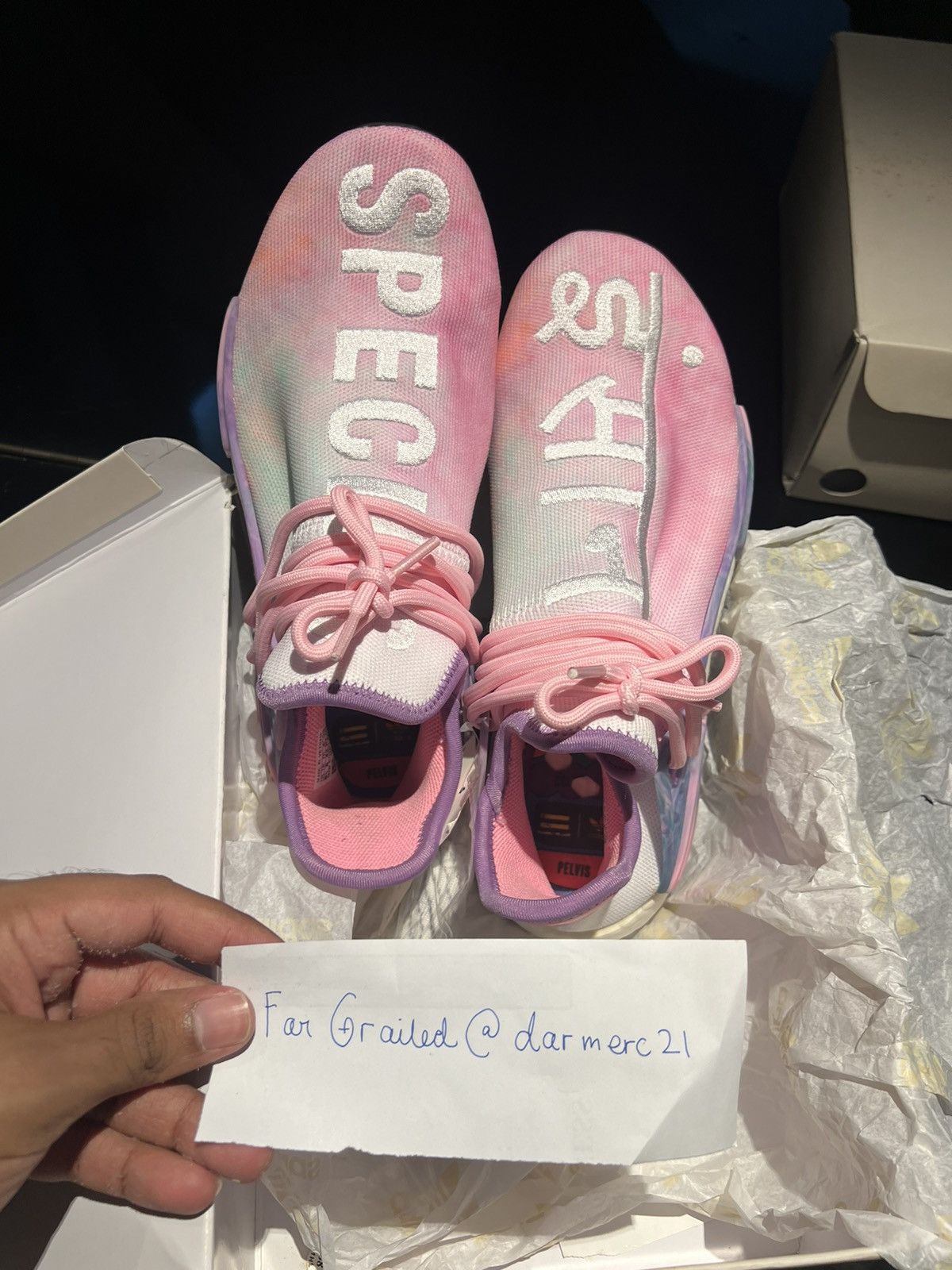 Adidas × Pharrell Adidas Human Race Pharrell Holi (Pink Glow) Size US 8.5 / EU 41-42 - 1 Thumbnail