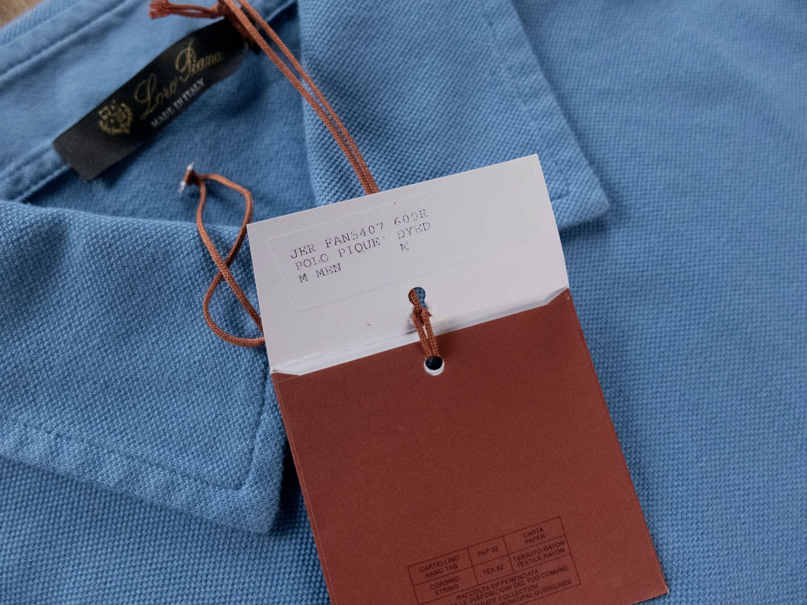 Loro Piana LORO PIANA blue pique cotton polo shirt Medium NWT Size US M / EU 48-50 / 2 - 4 Thumbnail