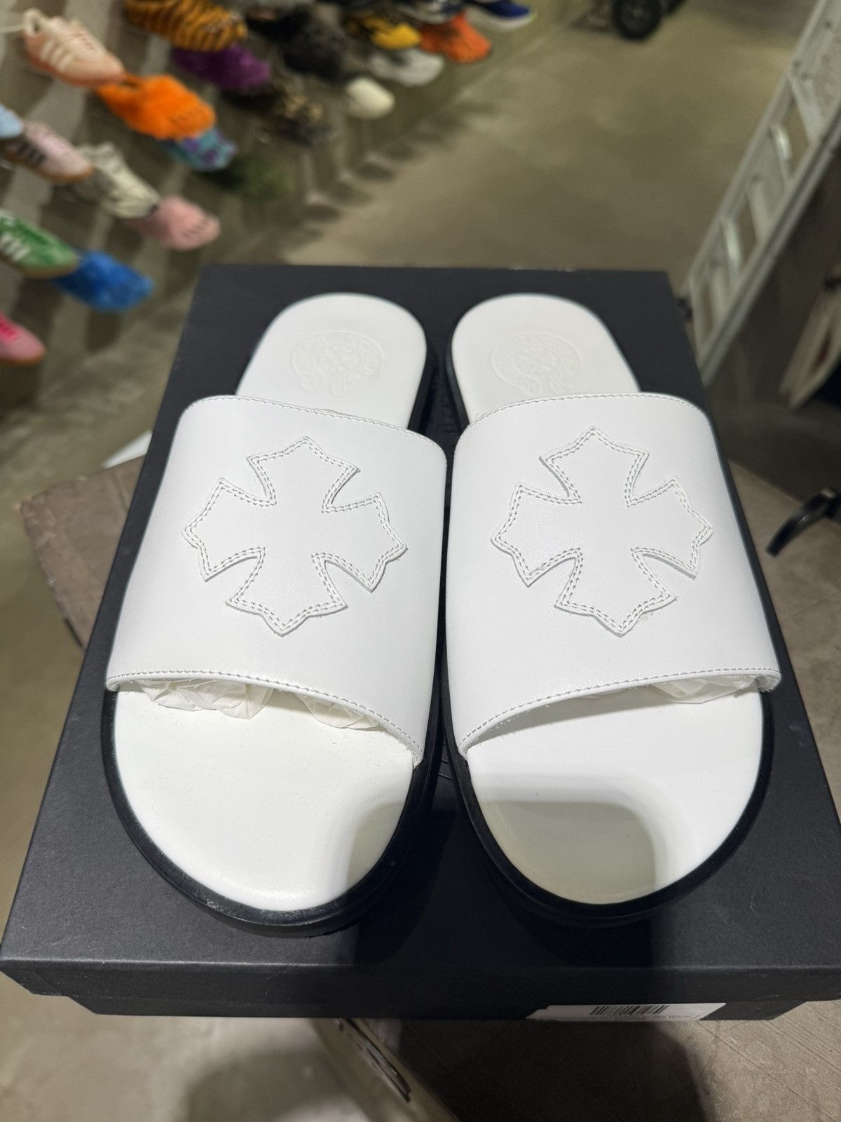 Chrome Hearts Chrome Hearts Leather Slides White Size US 9 / EU 42 - 2 Thumbnail