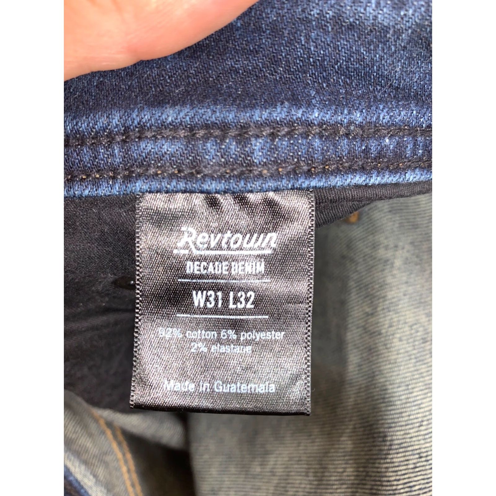 Denime Revtown Jeans Tapered Denim 31x31 Mens Blue Dark Wash Slim Regular 8753 Jeans Men Size US 31 - 5 Thumbnail