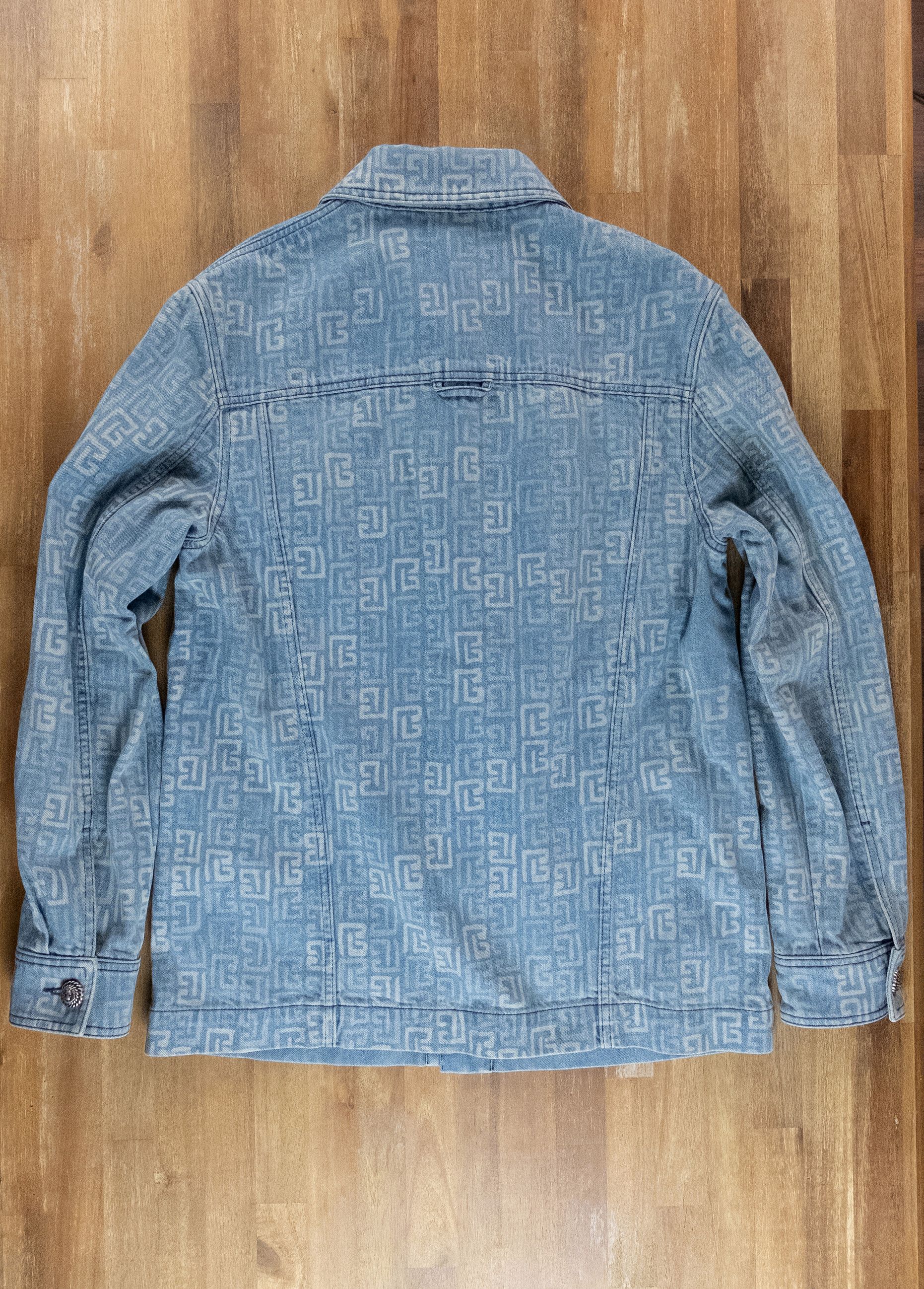 Balmain BALMAIN blue denim faded monogram buttoned jacket Medium Size US M / EU 48-50 / 2 - 9 Thumbnail