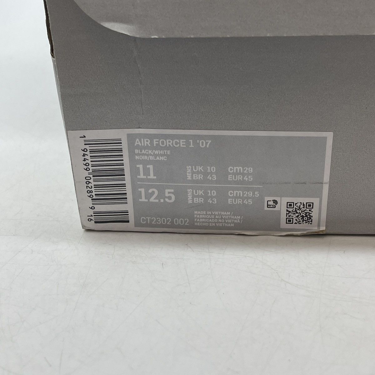 Nike Air Force 1 black white Size US 11 / EU 44 - 9 Thumbnail
