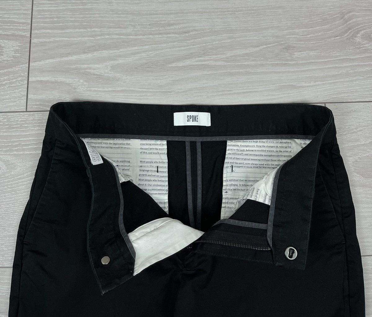 SPOKE Spoke London Sharps Build B Black Cotton Pants Size US 33 - 6 Thumbnail
