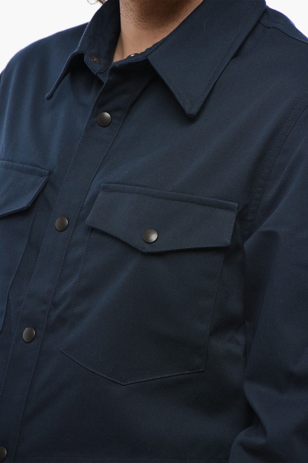 DEPARTMENT5 og1mm0326 Cotton-Blend Twill Overshirt in Blue Size US S / EU 44-46 / 1 - 3 Thumbnail