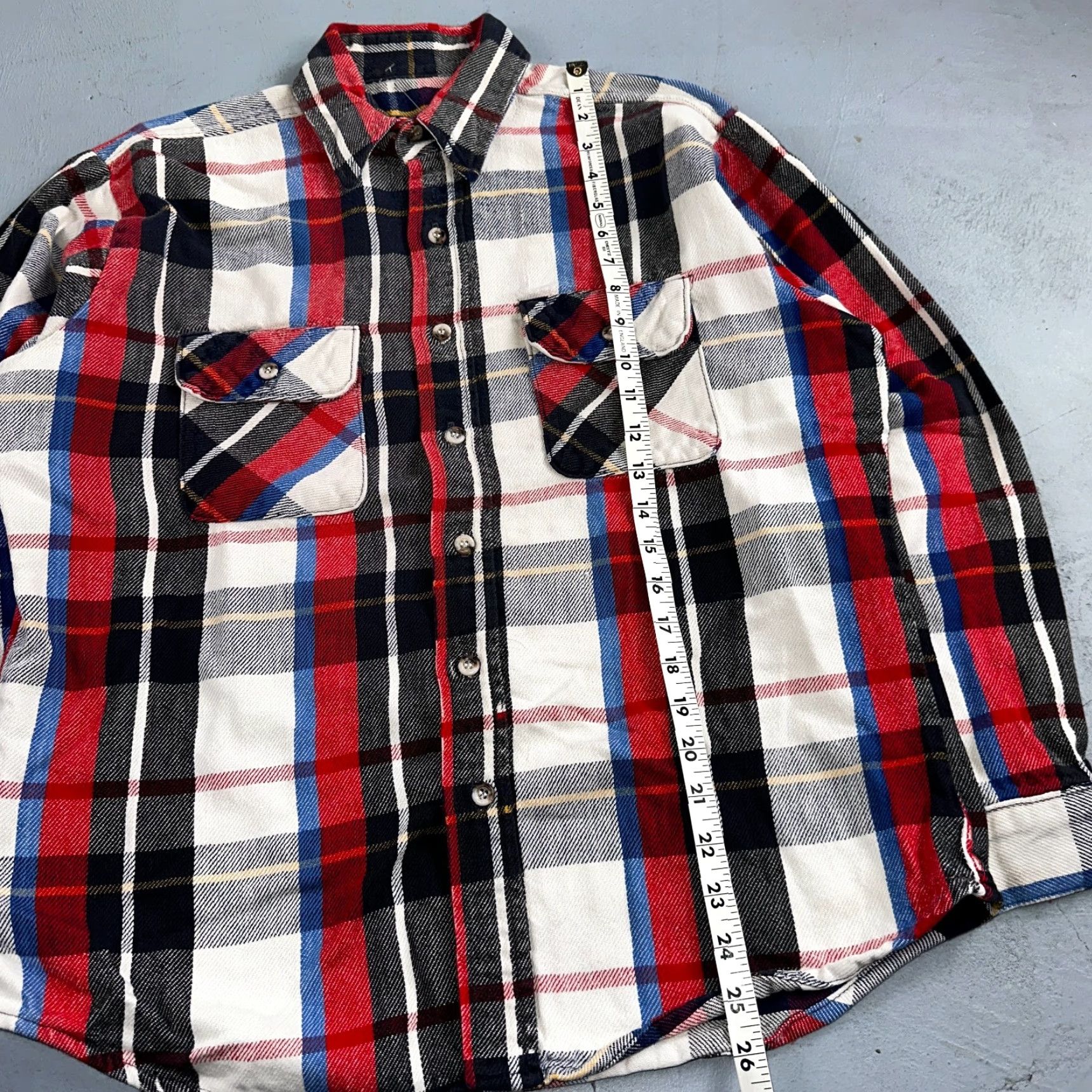 Vintage VINTAGE Five Brother Men's Flannel Shirt L Plaid Cotton Heavyweight Long Sleeve All Seasons Made in USA Size US L / EU 52-54 / 3 - 6 Thumbnail