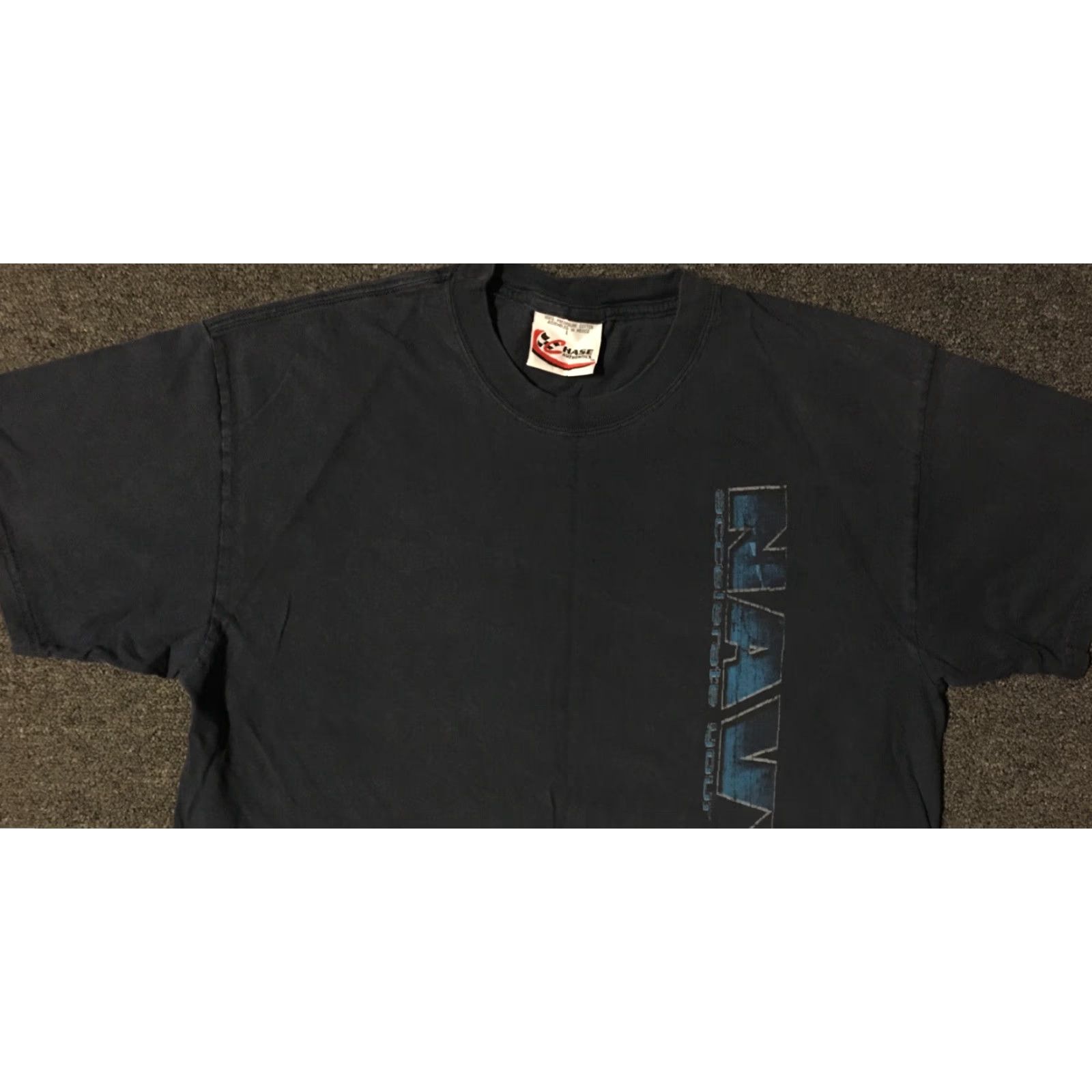 Chase Authentics VINTAGE NASCAR Mark McFarland Faded Shirt L Driving Racing Navy Army Grunge 90s AOP Shirt Mens Blue 90s NASCAR Size US L / EU 52-54 / 3 - 6 Thumbnail