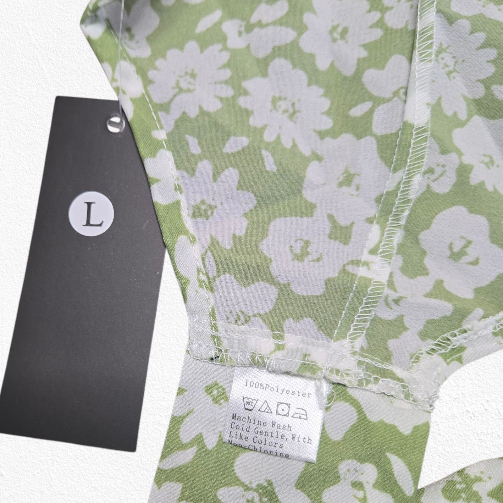 Other Floral Green Handkerchief Hem Tie Back Tank Top Size Large Size L / US 10 / IT 46 - 6 Thumbnail