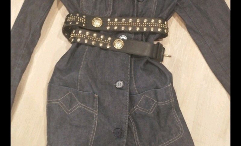 Miss Sixty Vintage Jean coat with faux fur collar/designer belt Size M / US 6-8 / IT 42-44 - 2 Thumbnail