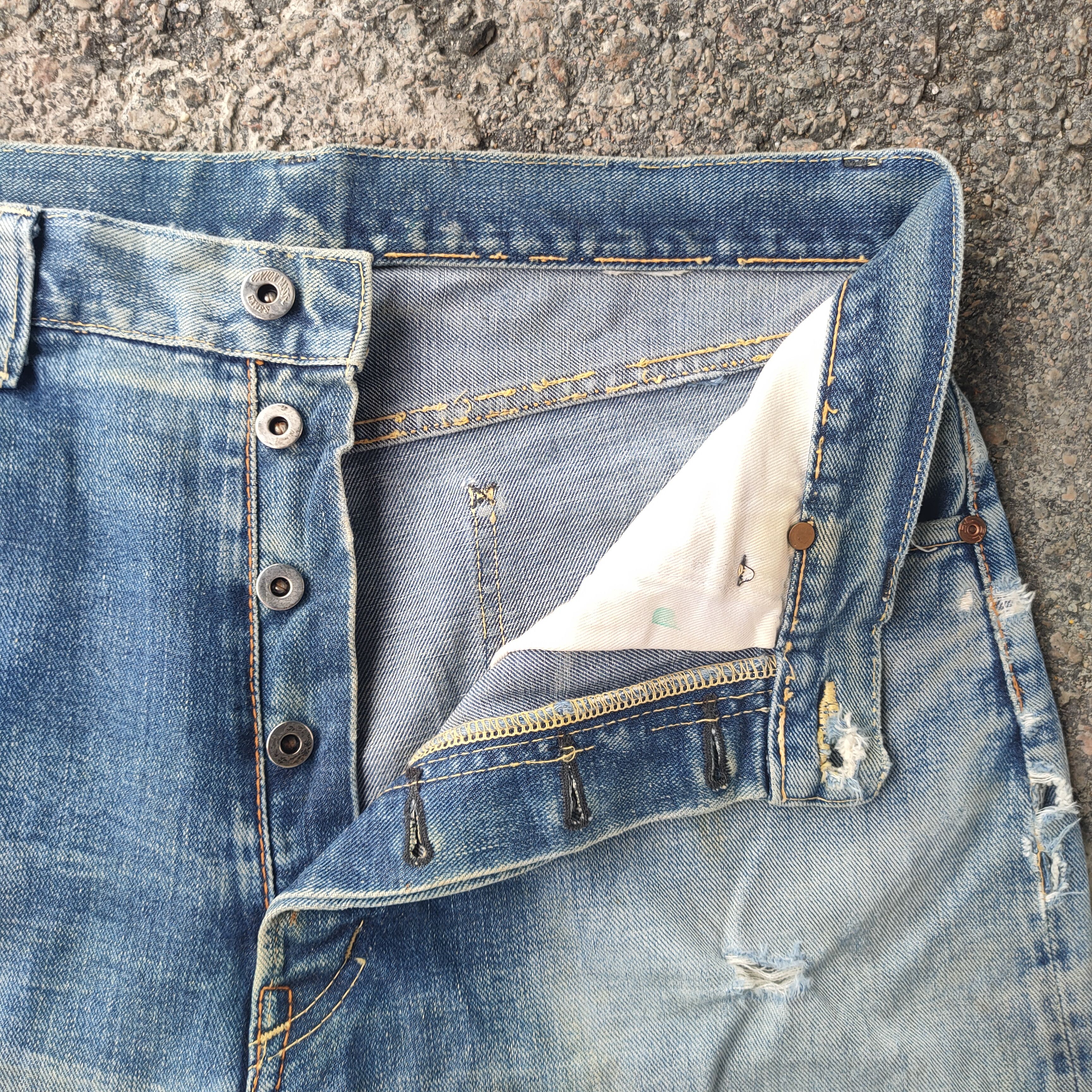Union LA VINTAGE UNION MADE SELVEDGE FADED RIPPED JEANS DENIM PANTS Size US 34 / EU 50 - 7 Thumbnail