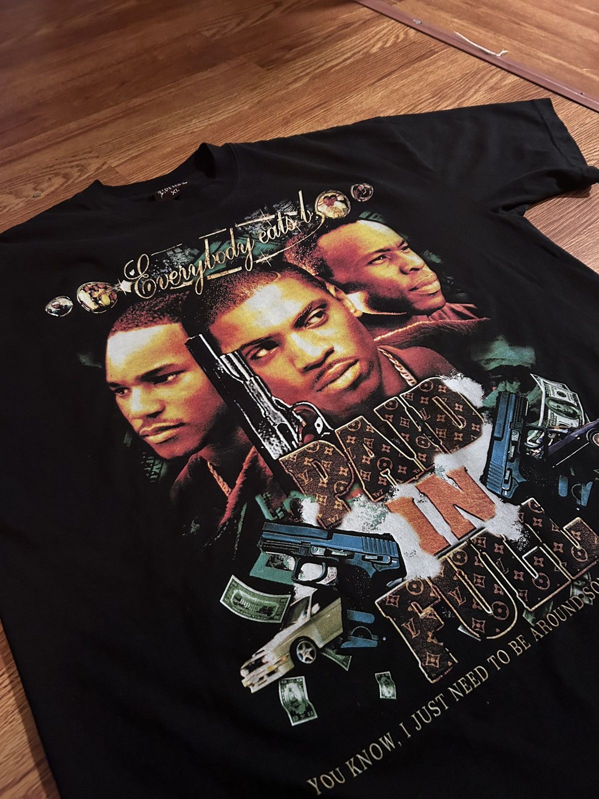 image of Archival Clothing Vintage Paid In Full Movie Promo T-Shirt in Black, Men's (Size XL)