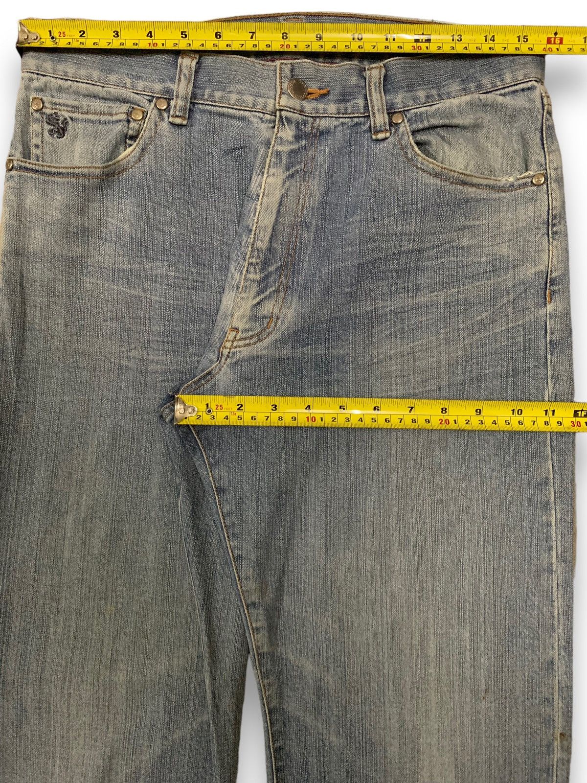 Vintage Vintage Japanese The Scotch House Blue Washed Loose Jeans Size US 31 - 14 Thumbnail