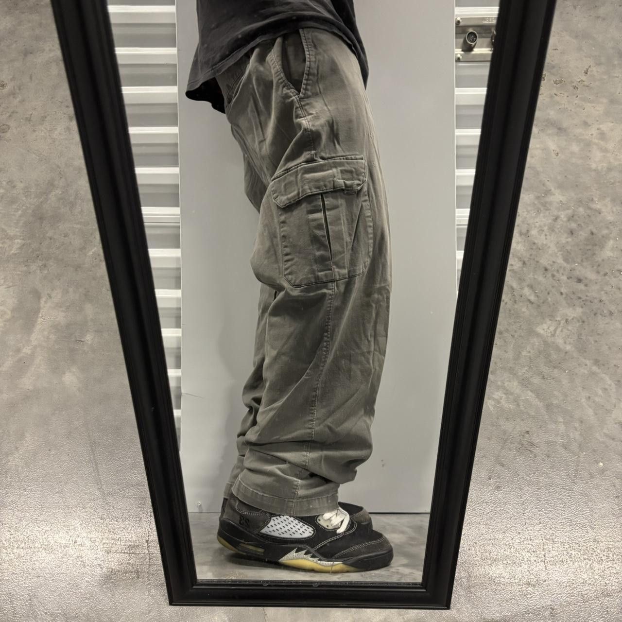 Japanese Brand × Vintage Crazy Vintage Y2K/2000s Grunge Faded Grey Skater Distressed Cargo Pants! Size US 34 / EU 50 - 2 Thumbnail