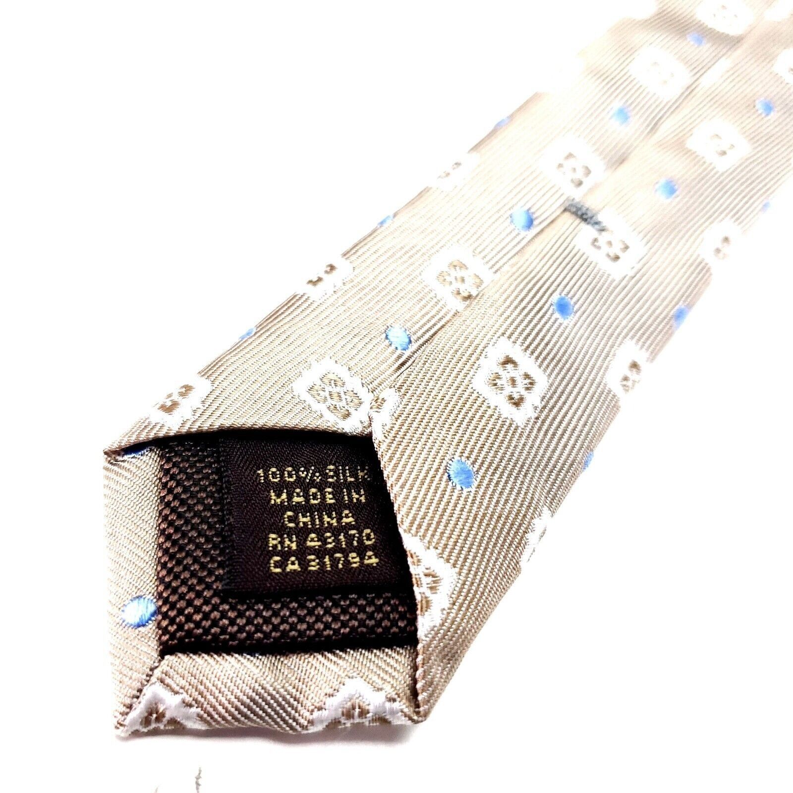 Tasso Elba Tasso Elba Beige Silk Tie Woven Geometric Size ONE SIZE - 6 Thumbnail