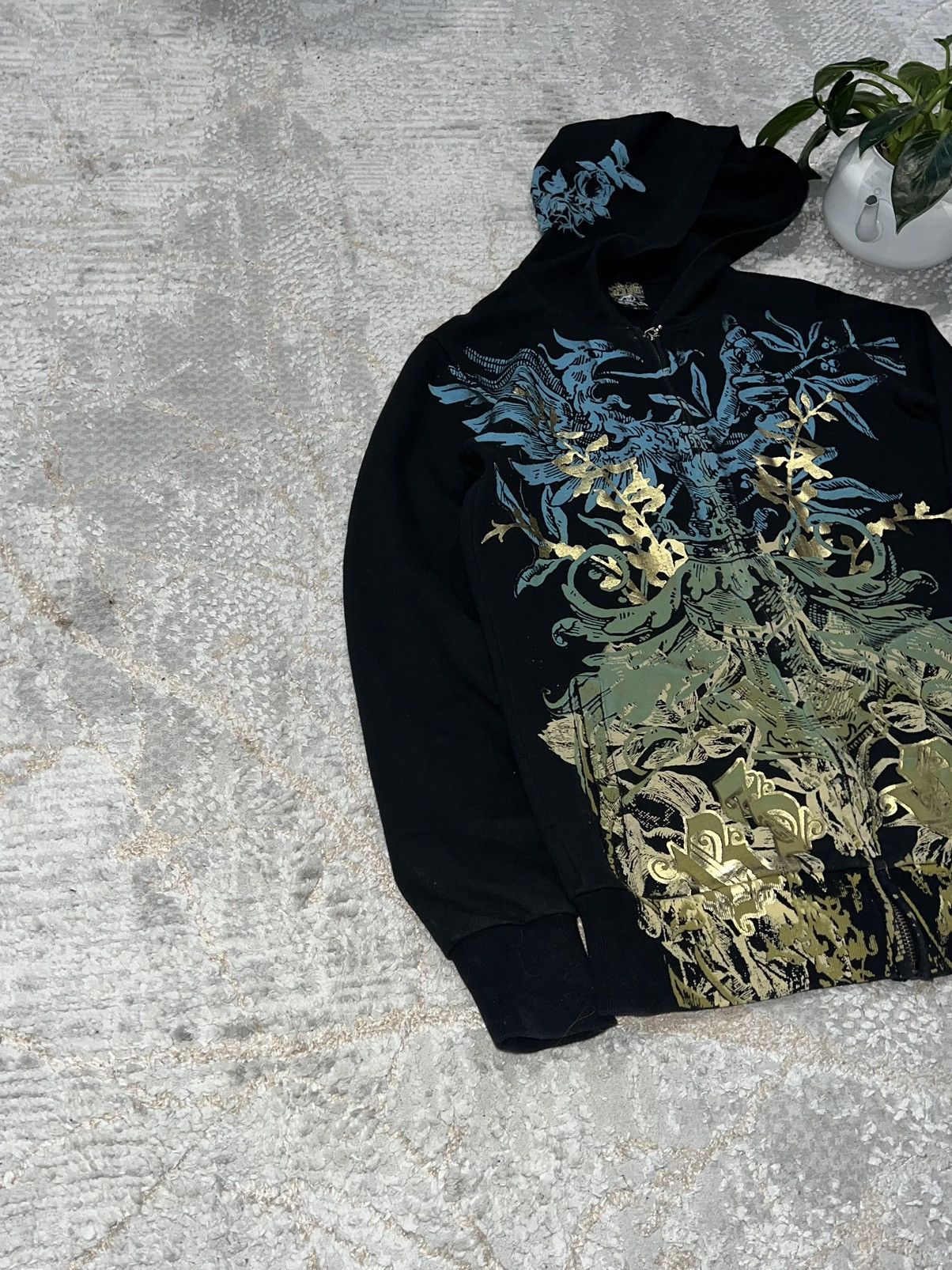 Ed Hardy × Vintage VINTAGE Y2K ED HARDY STYLE AFFLICTION SKULL ZIP HOODIE Size US S / EU 44-46 / 1 - 4 Thumbnail