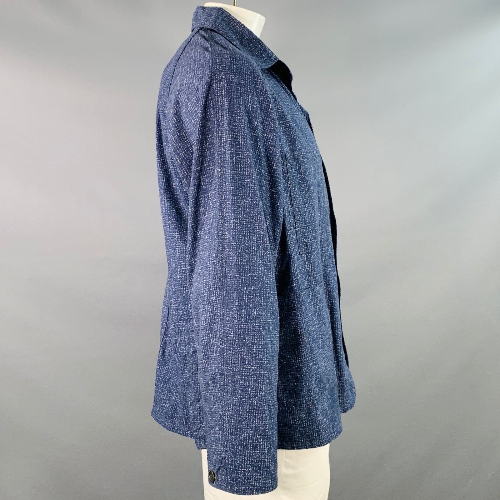 Other POST O'ALLS Size XL Navy Grey Marbled Cotton Shirt Jacket Size US XL / EU 56 / 4 - 3 Thumbnail