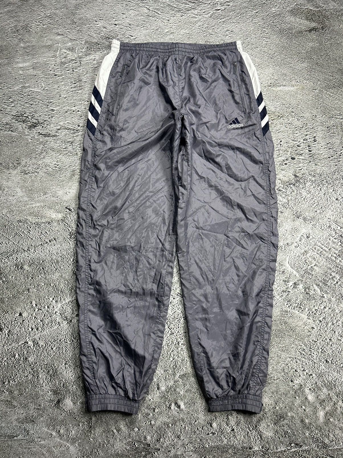 Adidas × Vintage Adidas track suit grey white pants windbreaker vintage Size US XL / EU 56 / 4 - 11 Thumbnail