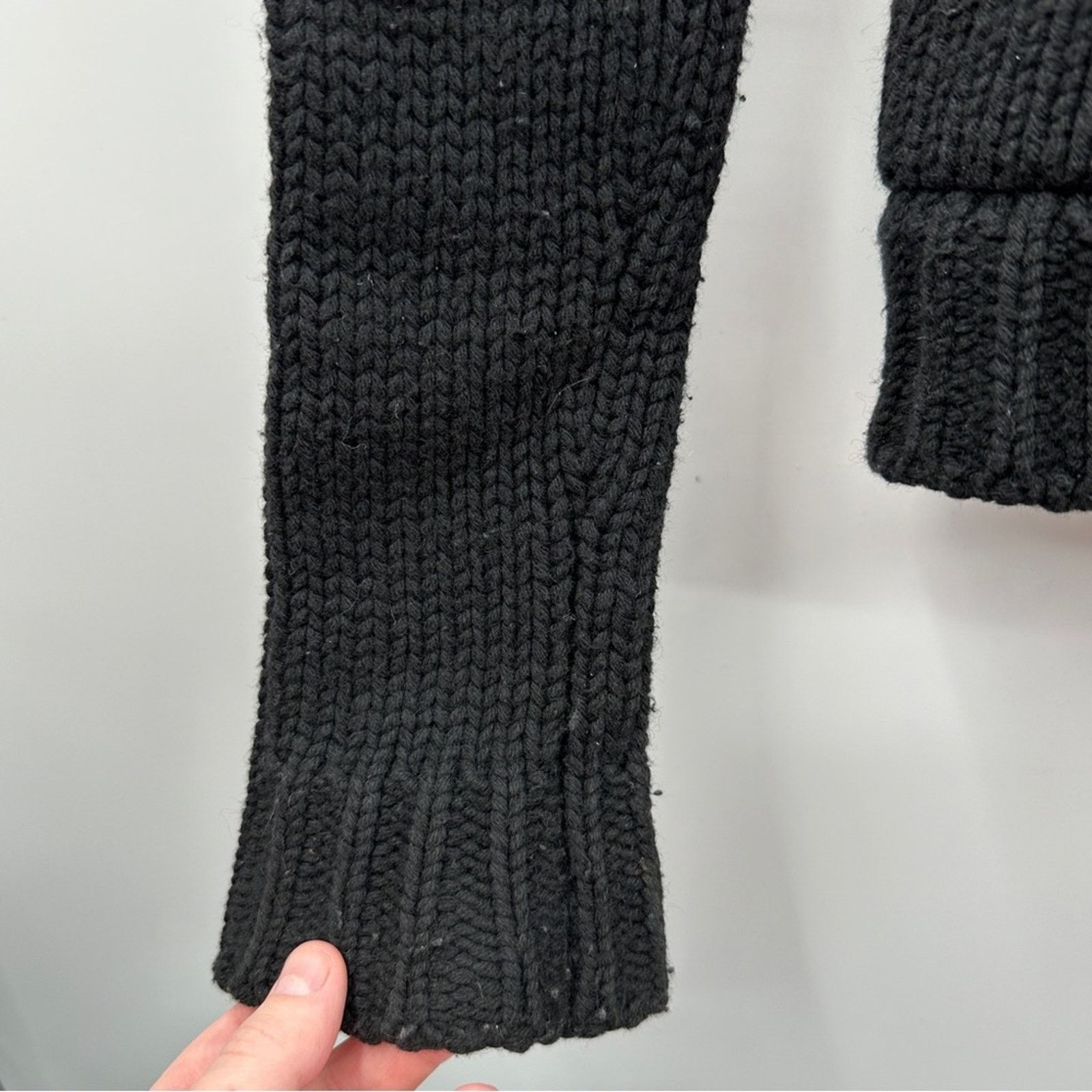 Theory Theory Wool Cashmere Rabbit Fur Black Knit Toggle Sweater Size XS / US 0-2 / IT 36-38 - 8 Thumbnail
