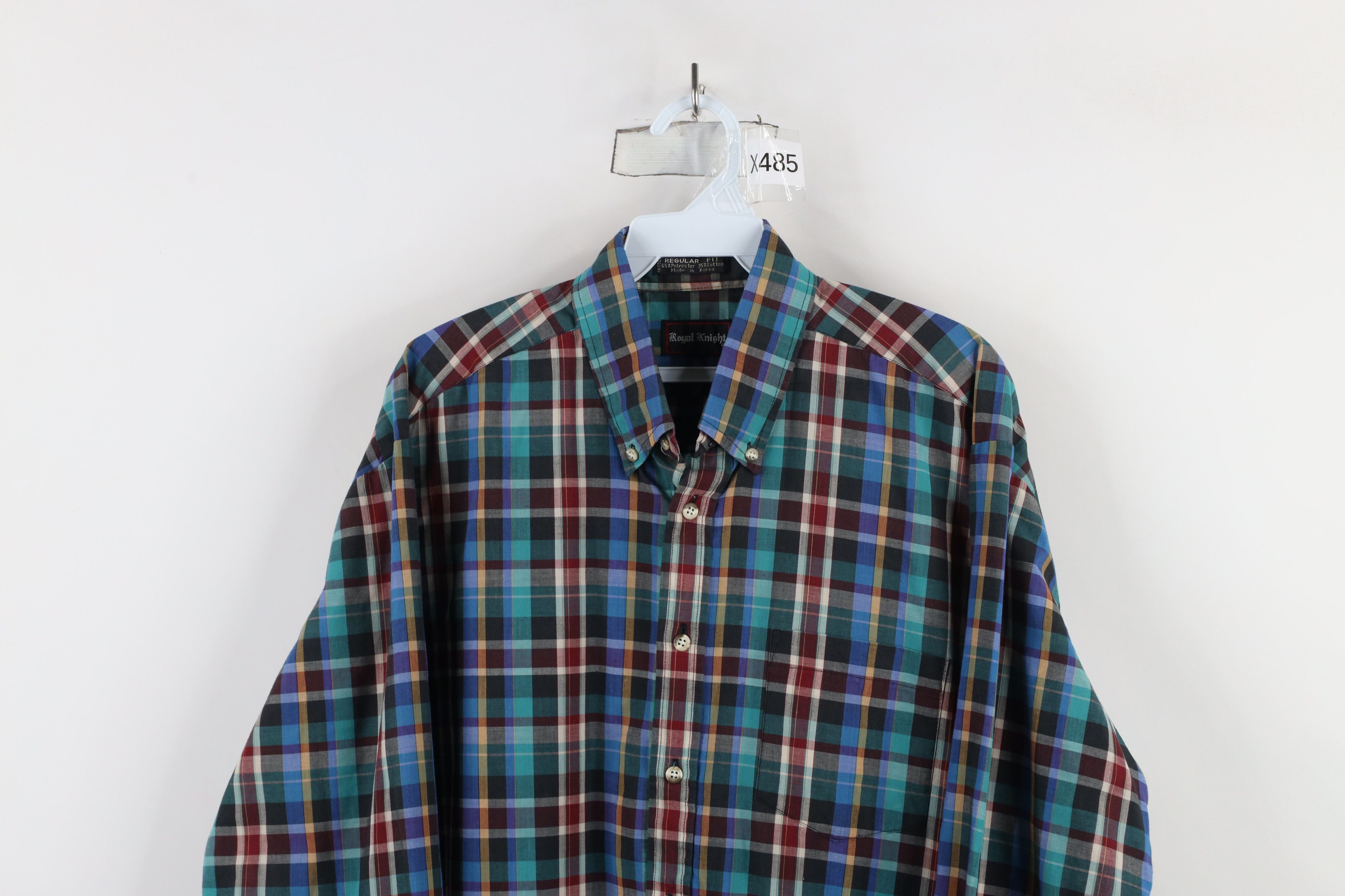 Vintage Vintage 90s Streetwear Faded Rainbow Plaid Button Down Shirt Size US L / EU 52-54 / 3 - 2 Thumbnail
