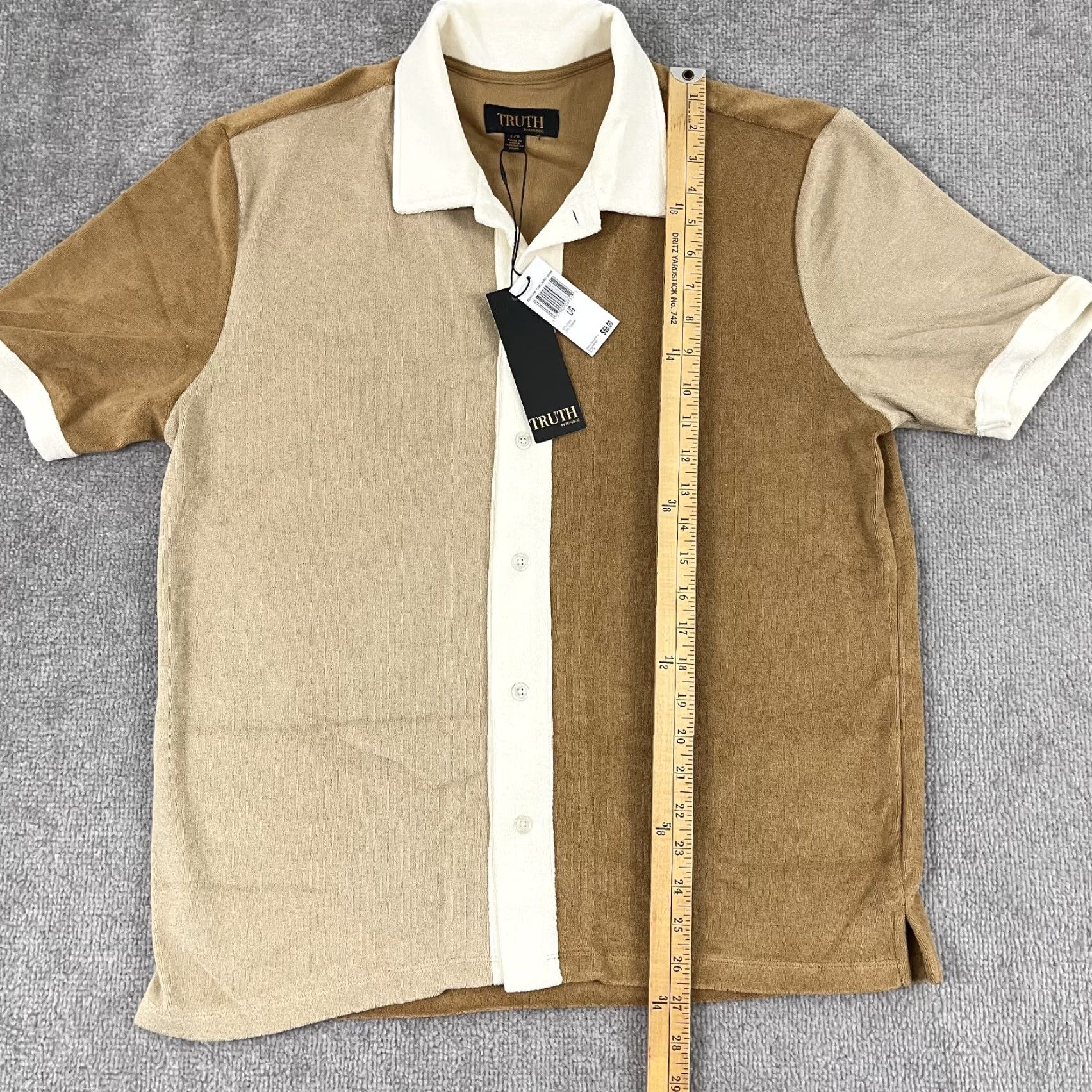 New Republic Republic Truth Shirt Mens Large Colorblock Button Up Towel Terry Cabana NEW Size US L / EU 52-54 / 3 - 4 Thumbnail