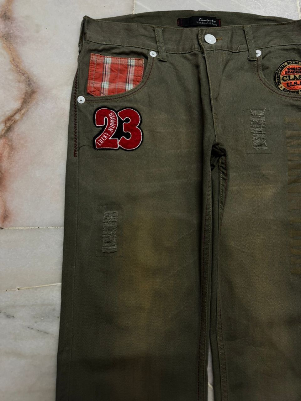Tornado Mart 💥Sick💥Vintage Dominate Rusty Mudwash Distressed Patcher Jean Size US 31 - 4 Thumbnail