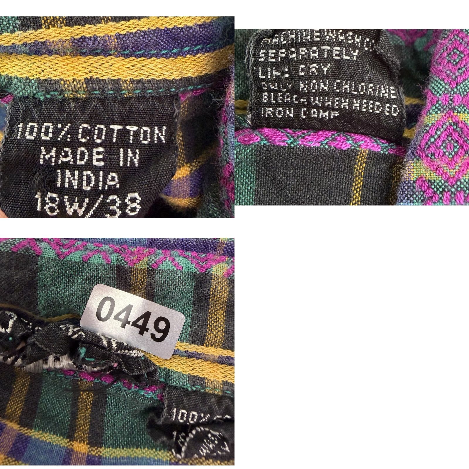 Vintage VINTAGE Tony France Plaid Button-Up Shirt Womens XL Green Cotton Bohemian 80s 90s Retro Casual Womens Size XL / US 12-14 / IT 48-50 - 9 Thumbnail
