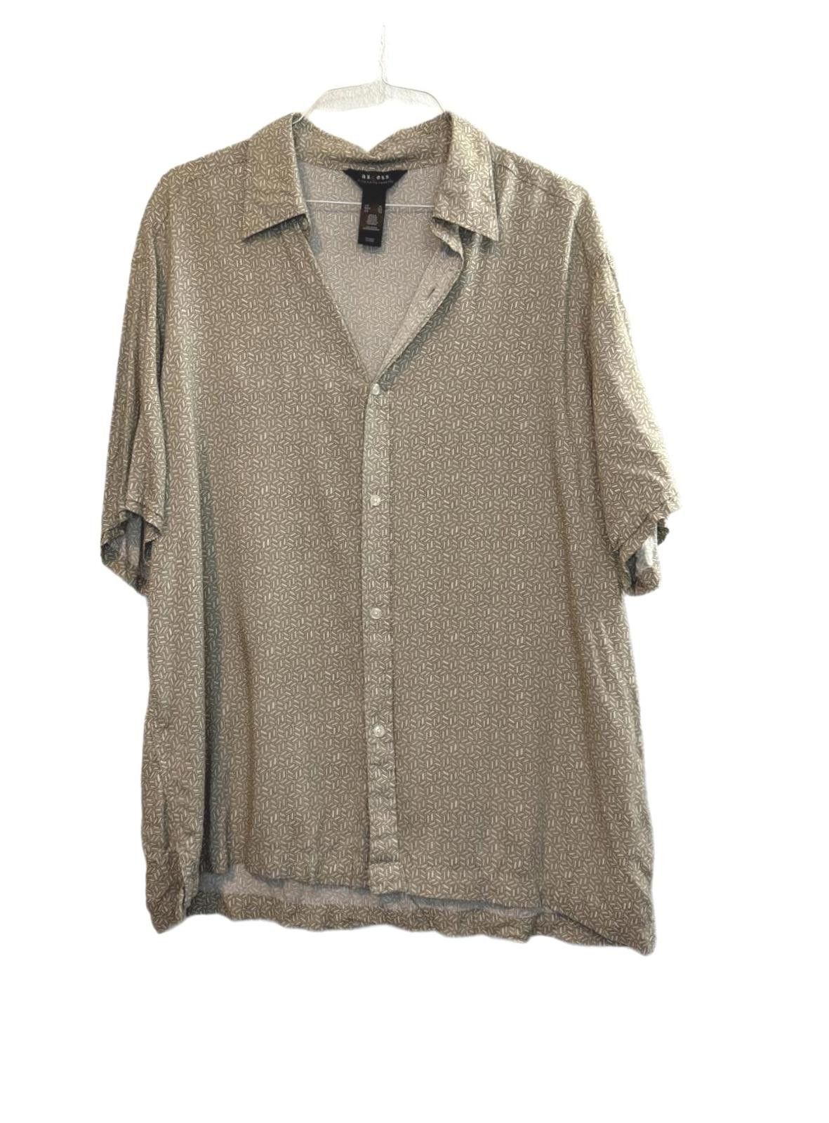 Other Loose fit Tan Neutral Button-Up Short Sleeve Shirt Size US XL / EU 56 / 4 - 1 Thumbnail