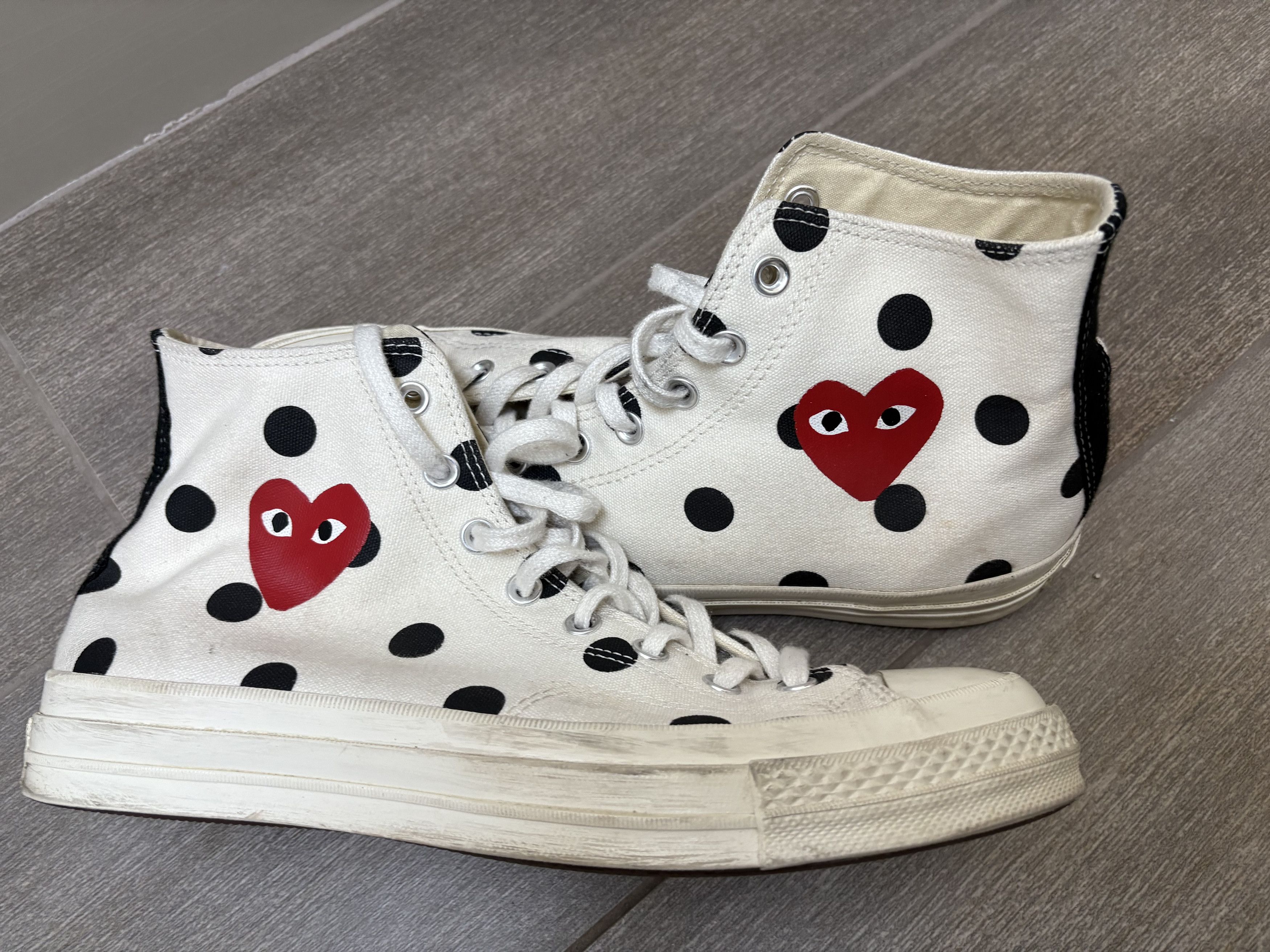 Comme des Garcons Comme Des Garçons Play Chuck 70 Polka dot White" Size US 11 / EU 44 - 1 Thumbnail