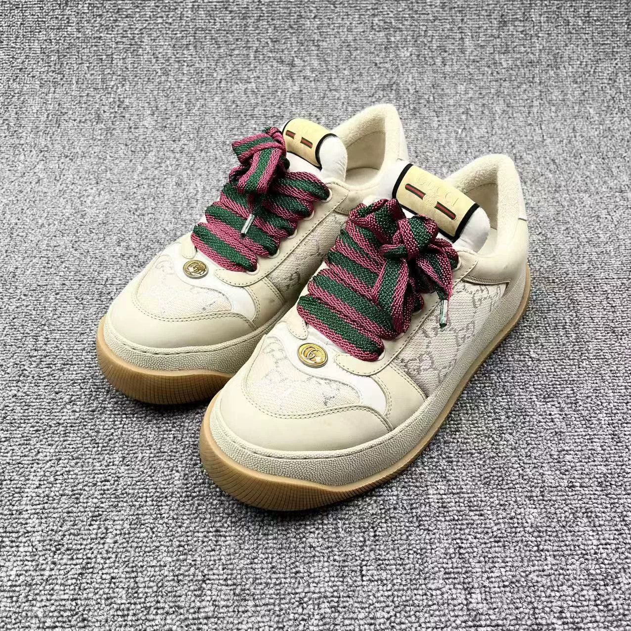 Gucci Gucci Screener Beige GG Platform Sneakers Size US 6.5 / EU 39-40 - 1 Thumbnail