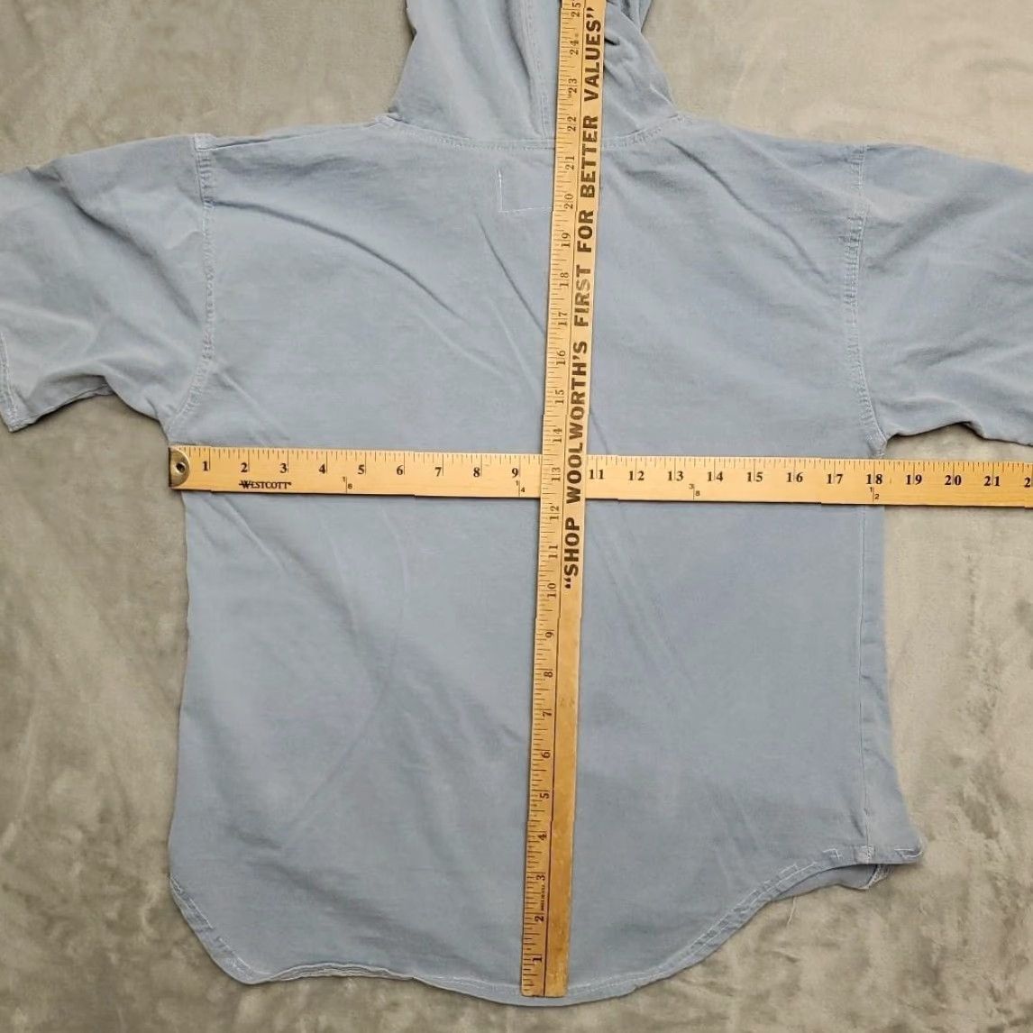 Vintage VINTAGE e.n.u.f. Internationale Shirt Mens S Hooded Pullover 90s Blue Short Sleeve Graphic Print Mens Size S / US 4 / IT 40 - 5 Thumbnail