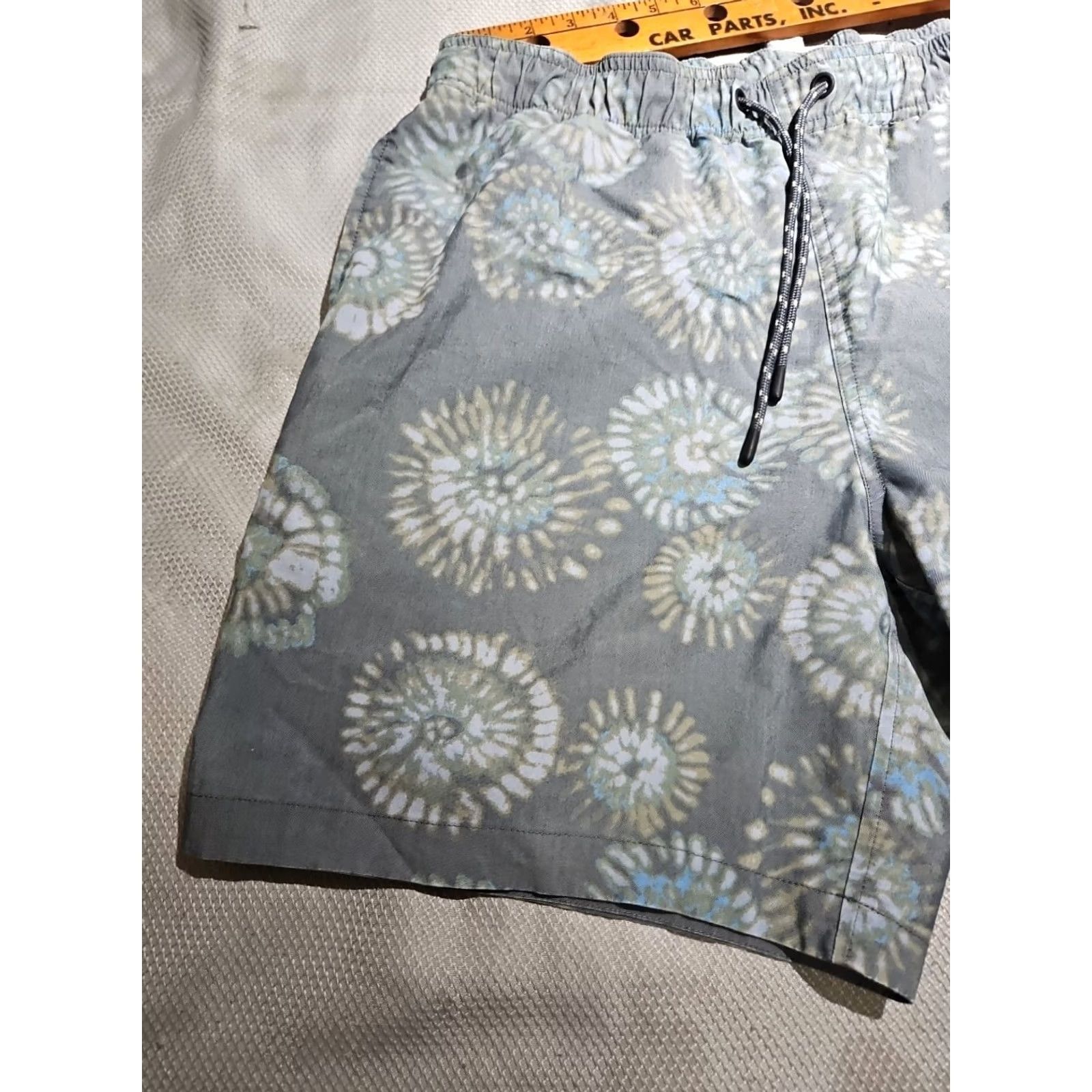 Toad&Co Toad&Co Shorts Men Large Blue Organic Cotton Blend Stretch Geometric Drawstring Size US 33 - 3 Thumbnail