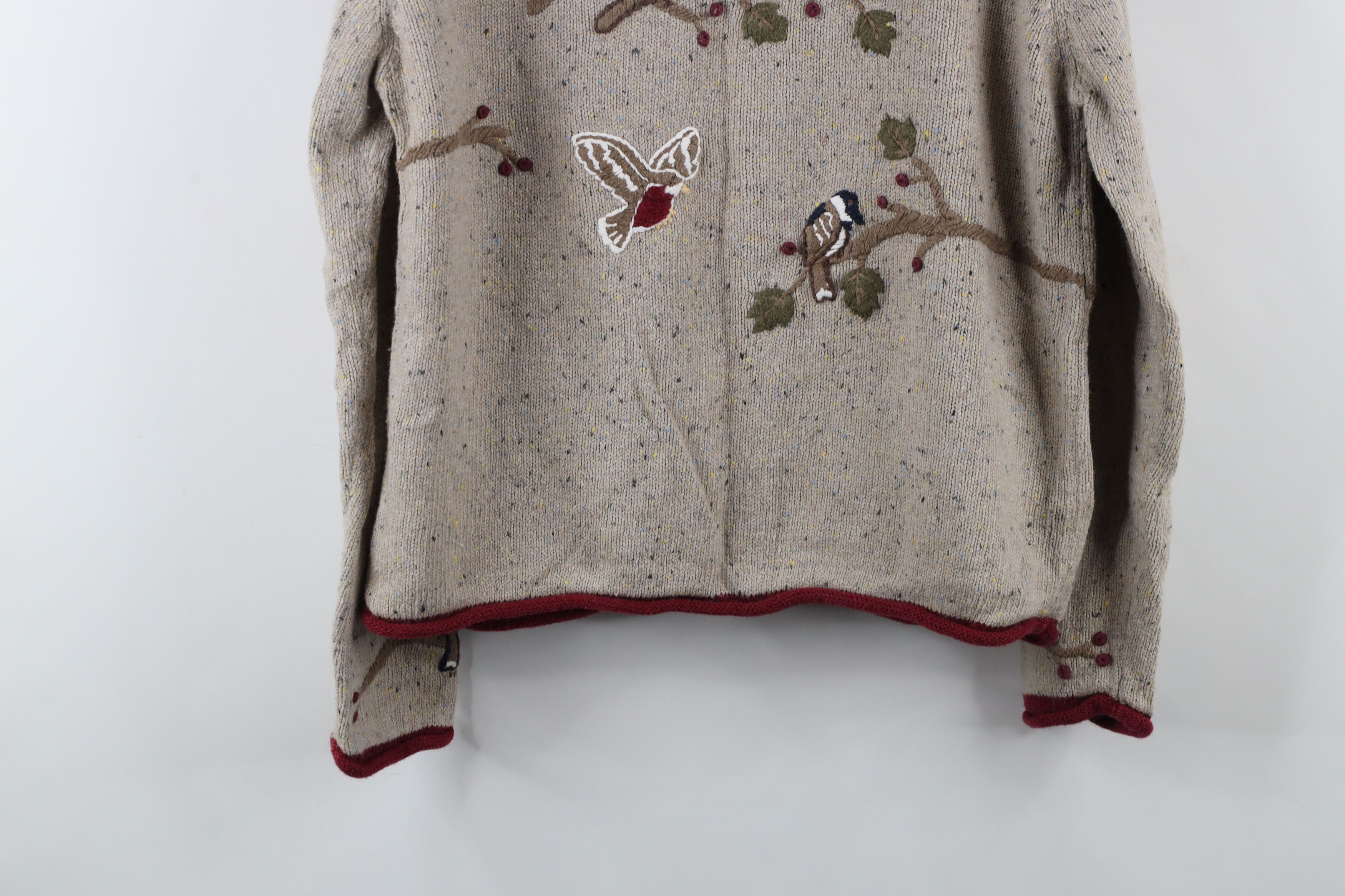 Vintage Vintage 90s Streetwear Embroidered Knit Cardigan Sweater Size L / US 10 / IT 46 - 14 Thumbnail