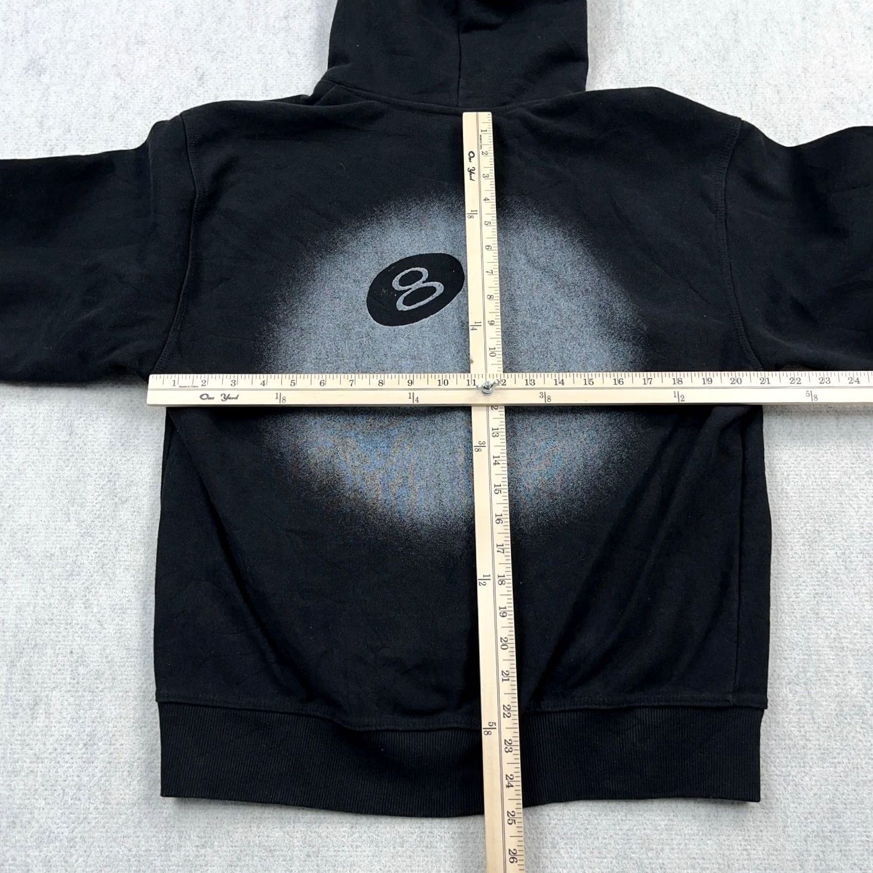 Bally Stussy Hoodie Mens M Black Faded 8 Ball Skate Sweatshirt Skateboard Adult Hooded Pockets Logo Crewneck Pullover Regular Sweatshirt Size US M / EU 48-50 / 2 - 7 Thumbnail