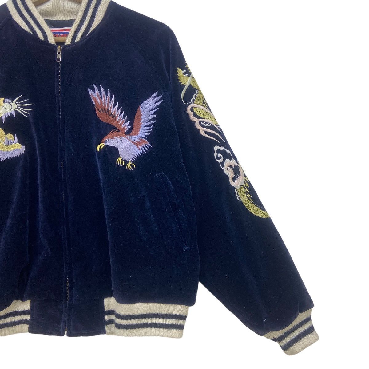 Japanese Brand Vintage Houston Navy Velvet Sukajan Souvenir Jacket Size US S / EU 44-46 / 1 - 22 Thumbnail
