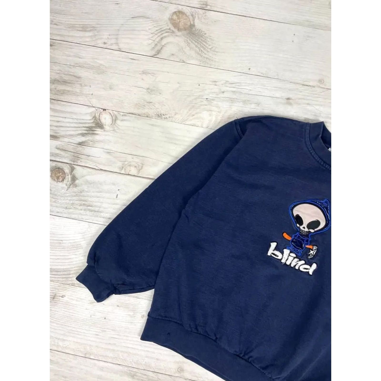 Vintage VINTAGE Blind 90s Skateboard Sweatshirt Logo Men SZ S Blue Sweatshirt Mens 90s Skateboarding Size US S / EU 44-46 / 1 - 4 Thumbnail