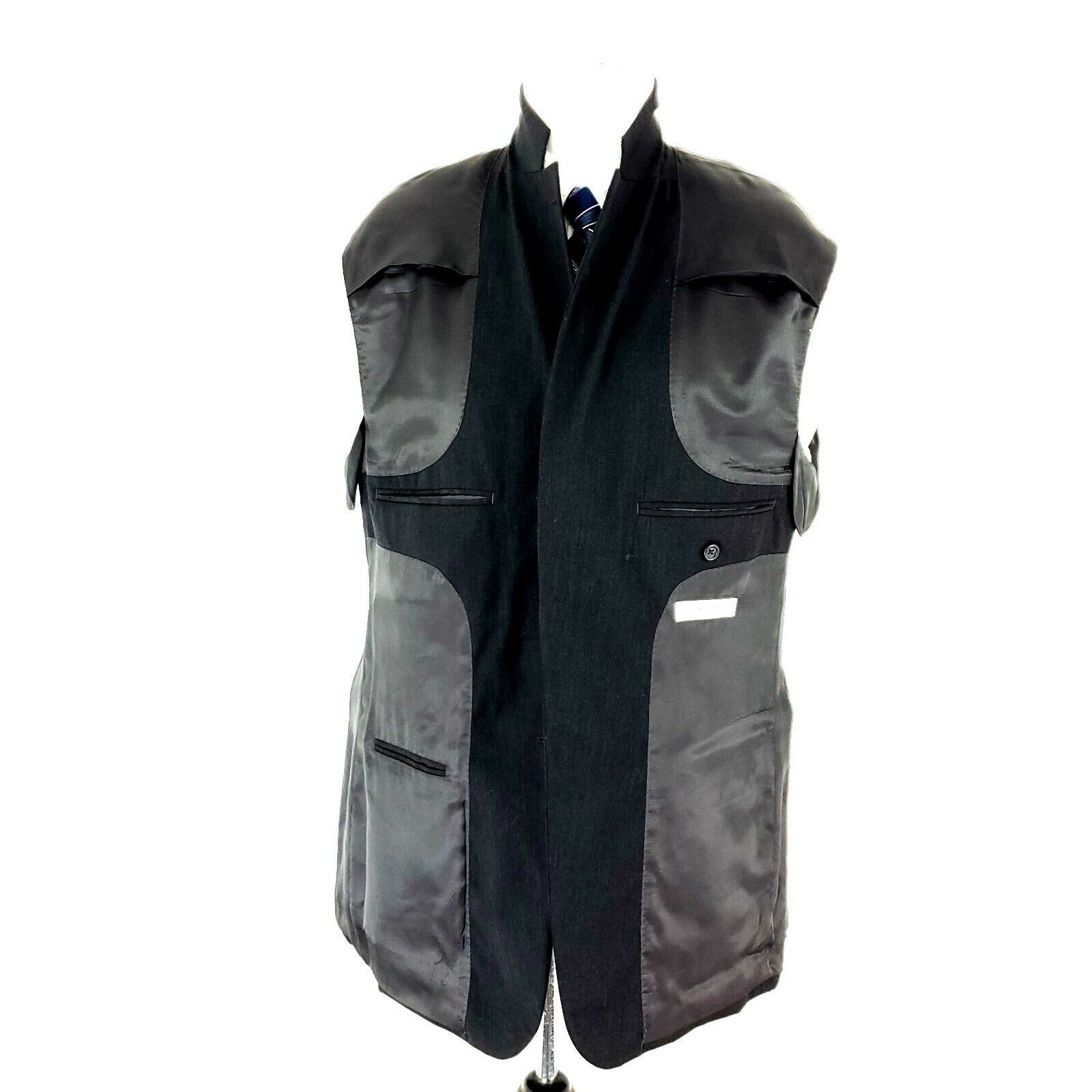 Pronto Uomo Pronto Uomo Wool 2 Button Blazer 42L Charcoal Gray Sport Coa Size ONE SIZE - 10 Thumbnail
