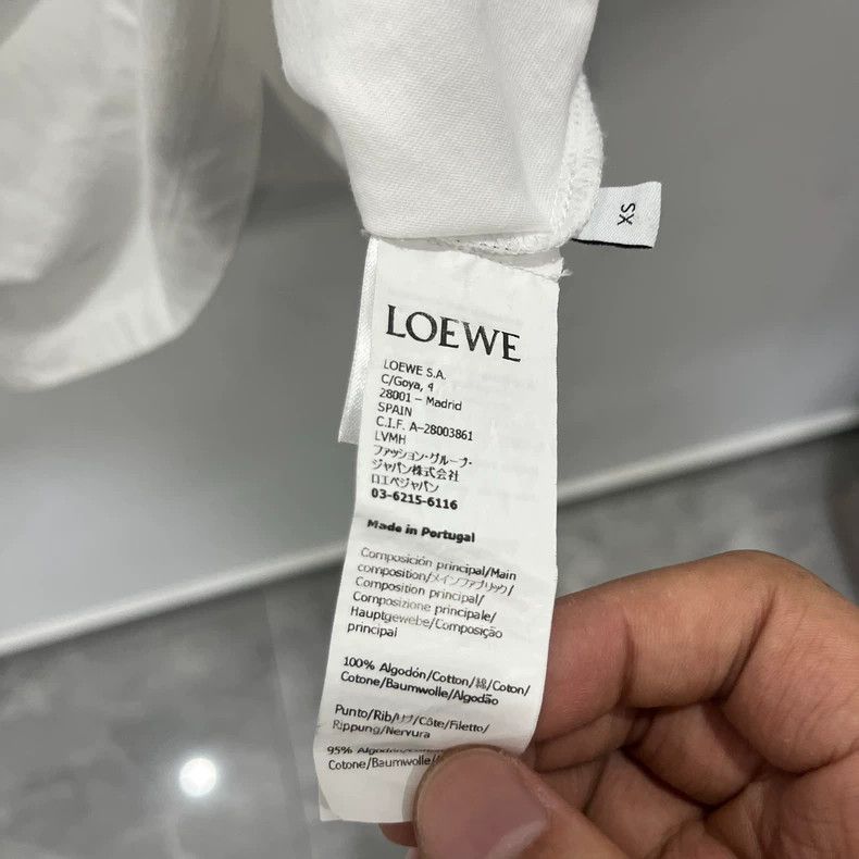 Loewe LOEWE White logo embroidered round neck short sleeve Size XS / US 0-2 / IT 36-38 - 3 Thumbnail