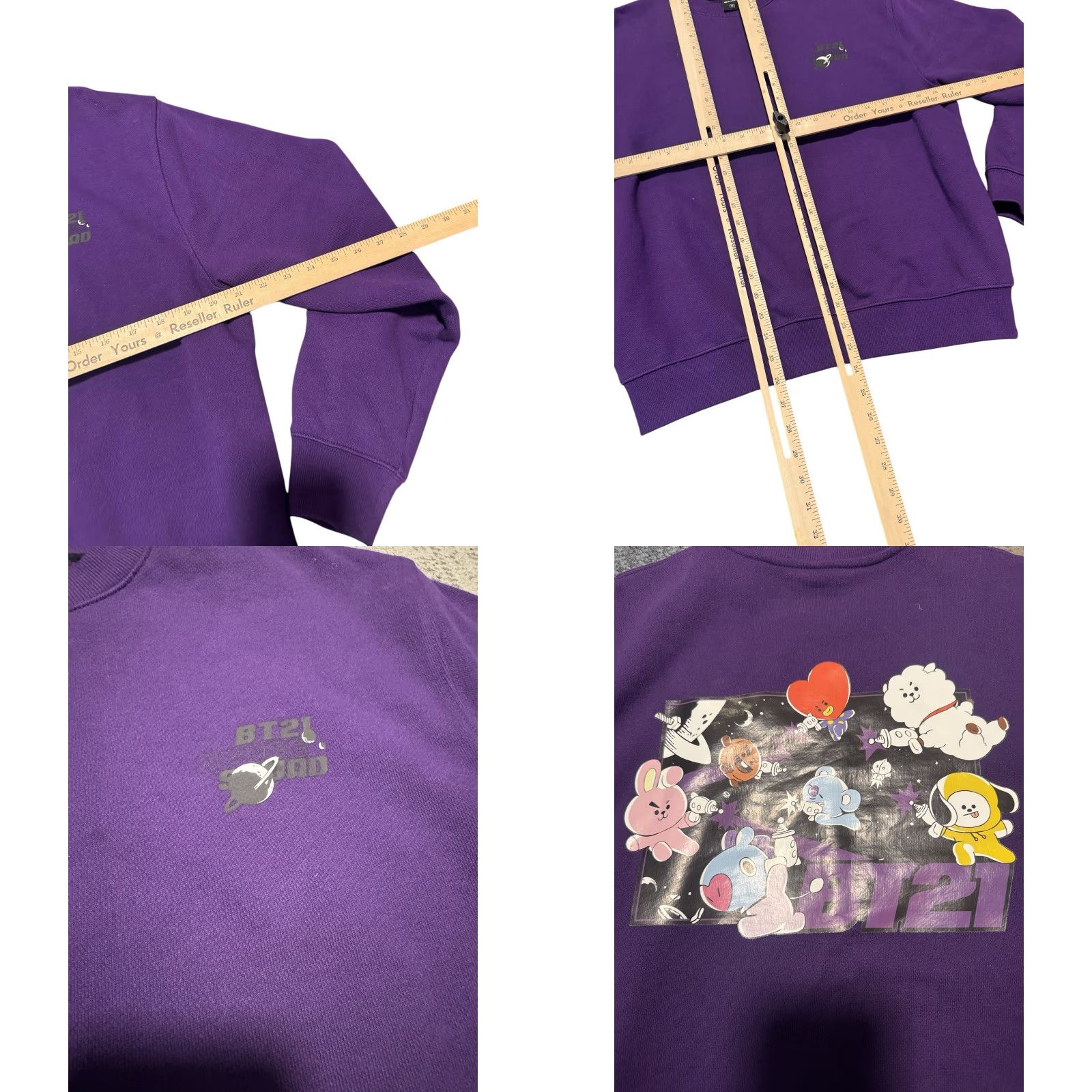 Vintage STKR BT21 Space Squad Sweatshirt MTM Japan Crewneck Purple Cartoon Size Medium Mens Size US M / EU 48-50 / 2 - 9 Thumbnail