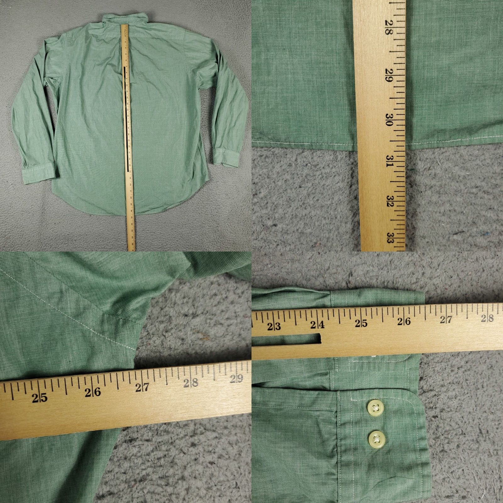 Ralph Lauren Ralph Lauren Shirt Adult 17 Green Button-Down Long Sleeve Cotton Solid Mens Size 46R - 8 Thumbnail