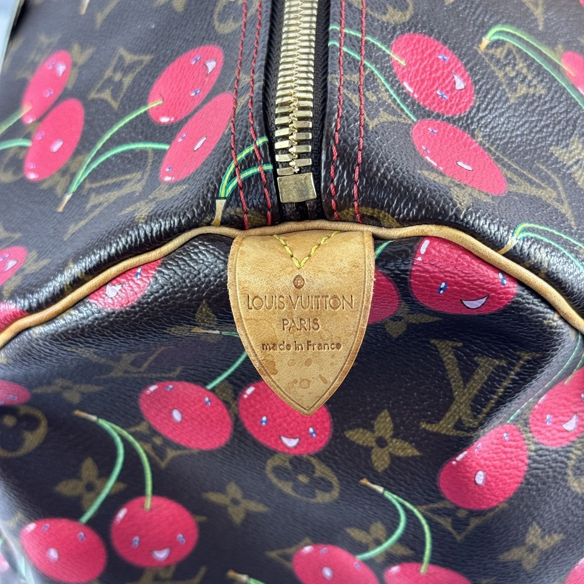 Louis Vuitton × Takashi Murakami 2005 CERISES CHERRY MONOGRAM 45 KEEPALL DUFFLE BAG Size ONE SIZE - 6 Thumbnail