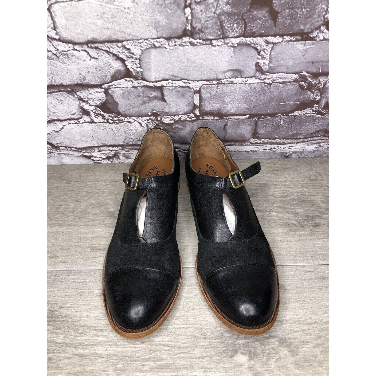 Other Kork Ease Niseda Black Leather Suede Monk Strap Oxfords Shoe Size US 8 / IT 38 - 23 Thumbnail