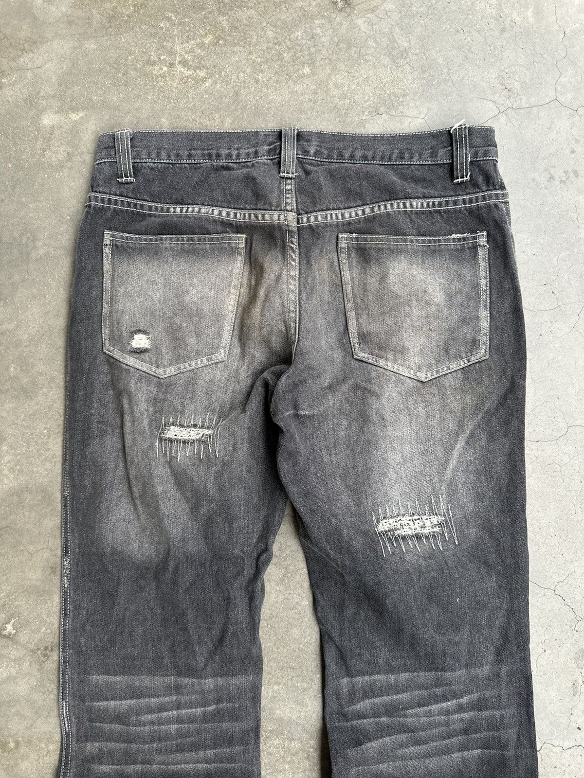 Designer Japanese Brand Zero Sail Distressed Claw Mark Flare Denim Size US 28 / EU 44 - 20 Thumbnail