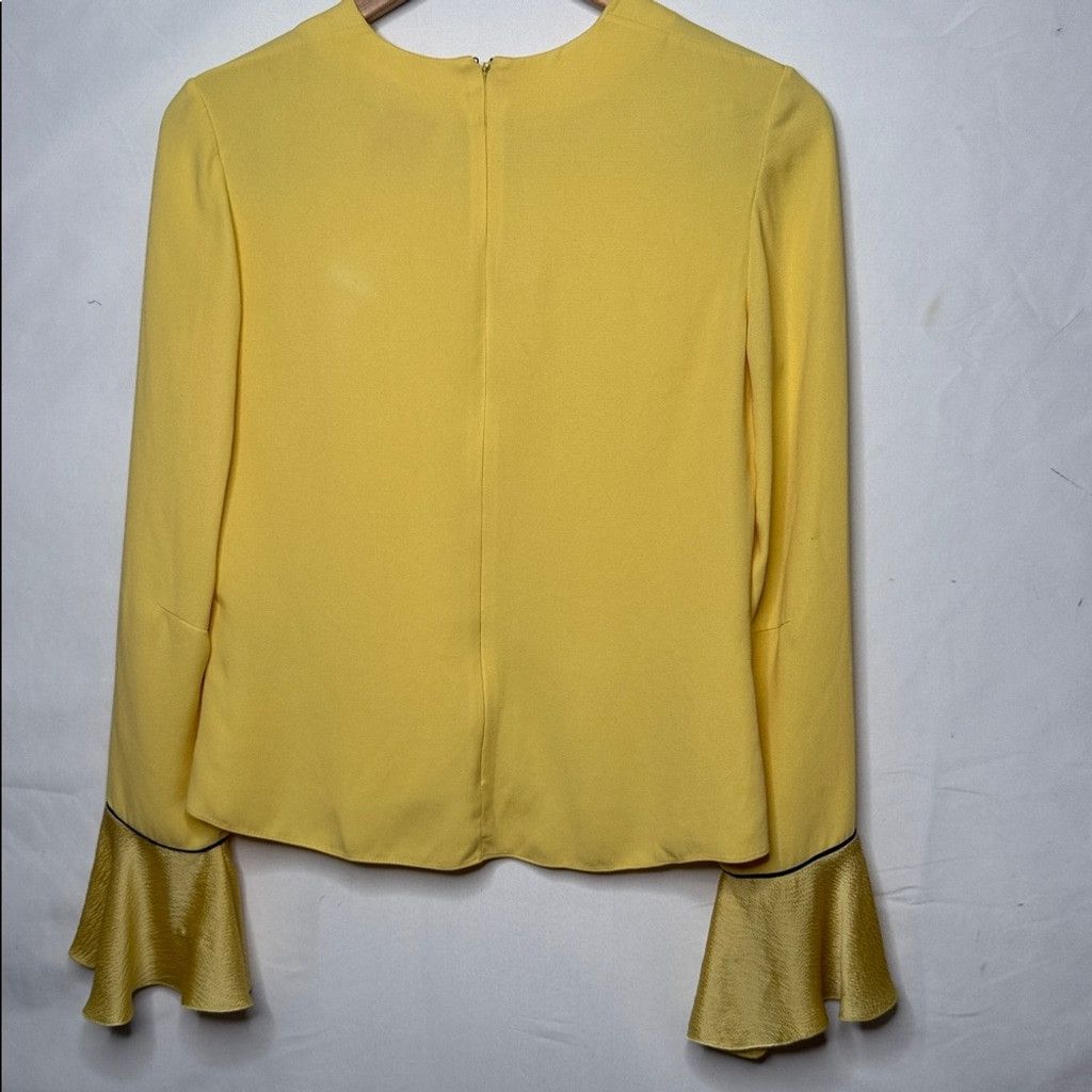 ROKSANDA NWOT Roksanda 100% silk yellow full ruffle cuffs blouse sz 8 Size M / US 6-8 / IT 42-44 - 6 Thumbnail