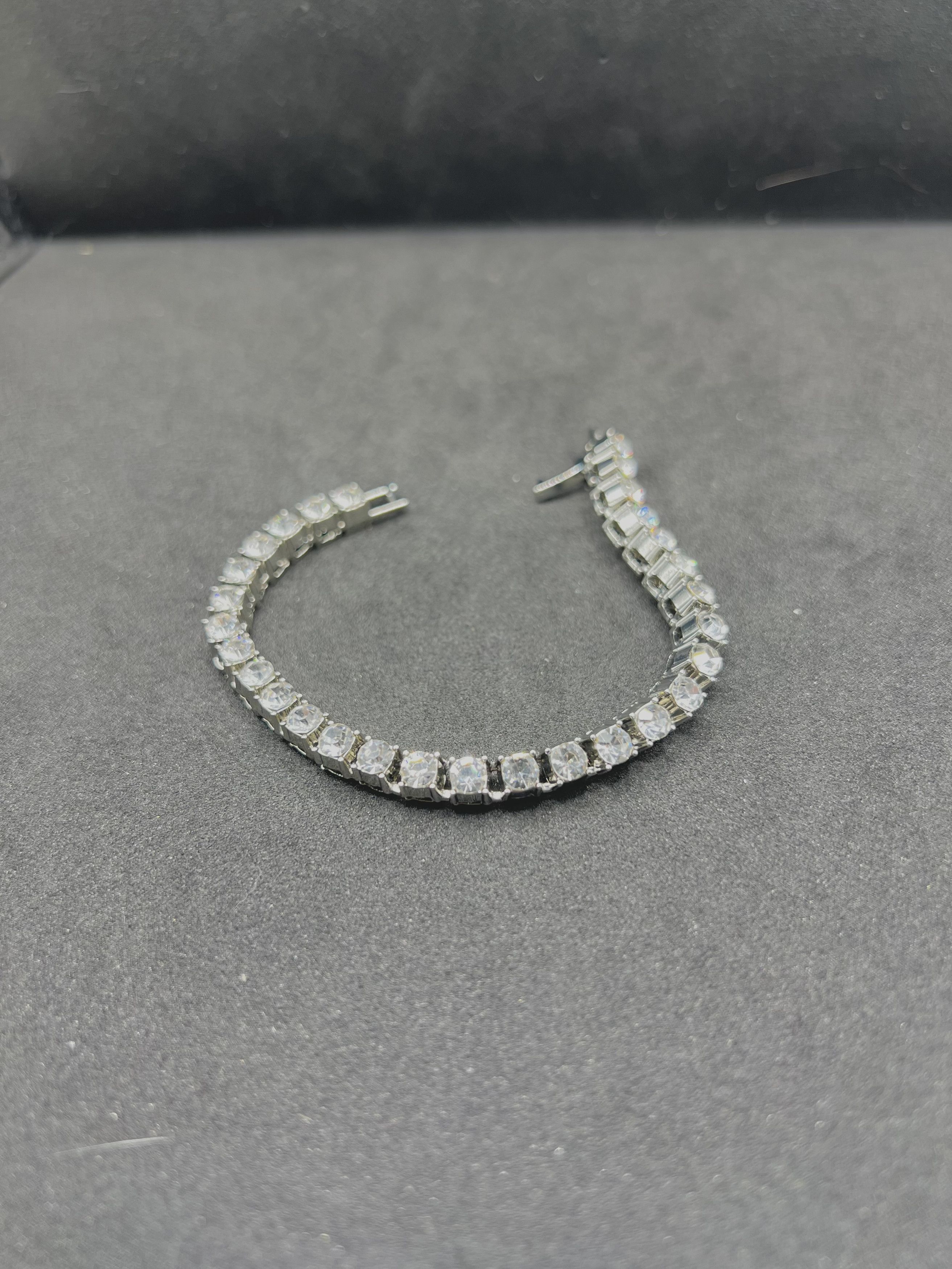 Jewelry Clear Czs Tennis Chain Bracelet in Silver, Men's