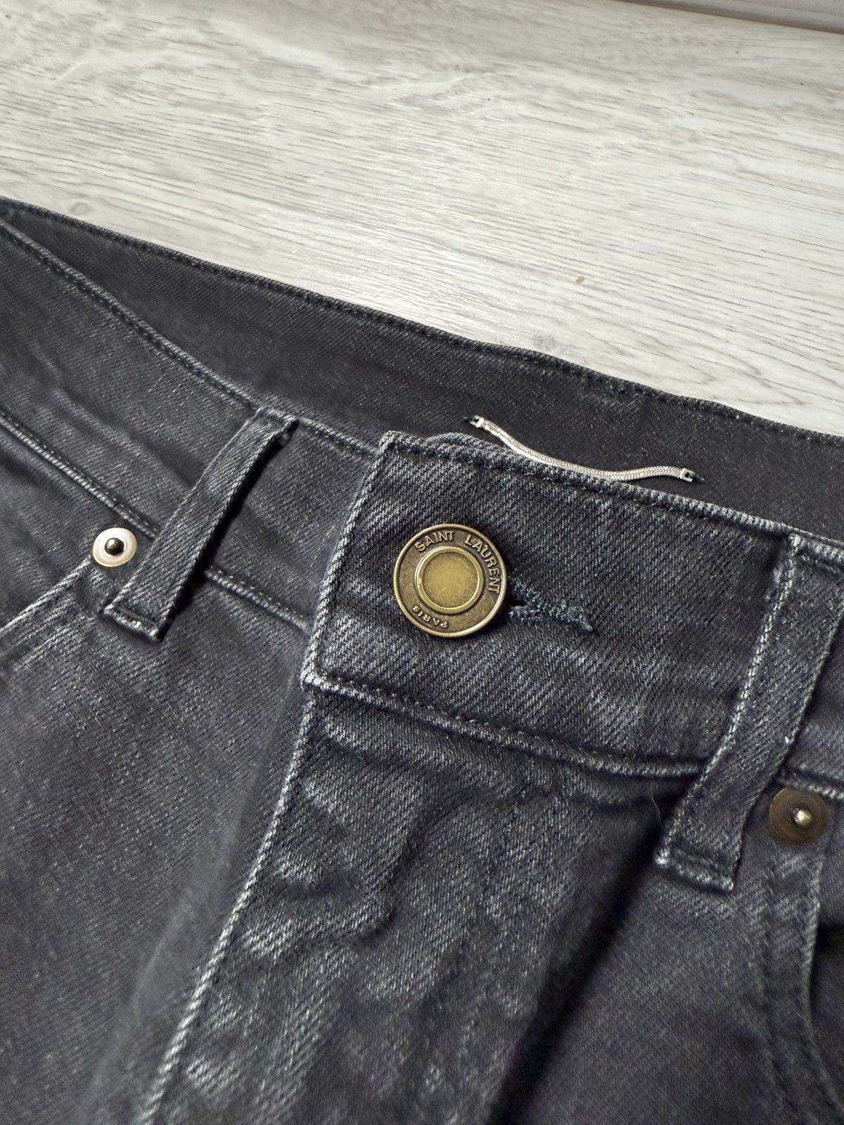 Saint Laurent Paris Saint Laurent Paris Washed Black D02 M/SK-LW Jean Denim Pant Size US 33 - 6 Thumbnail