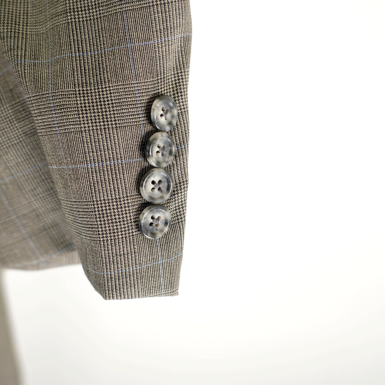Hickey Freeman Hickey Freeman Collection Boardroom Wool Beige Glen Plaid 2 Size 42 - 3 Thumbnail