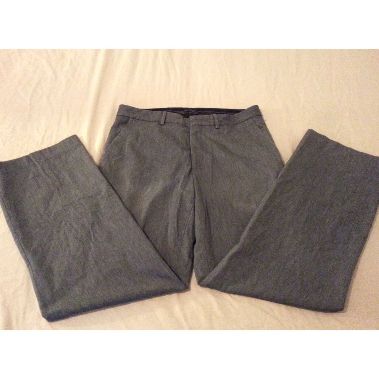 Express Mens Express Dress Pants Gray Chino Trouser Slack 33x32 33x31 Size US 33 - 2 Thumbnail