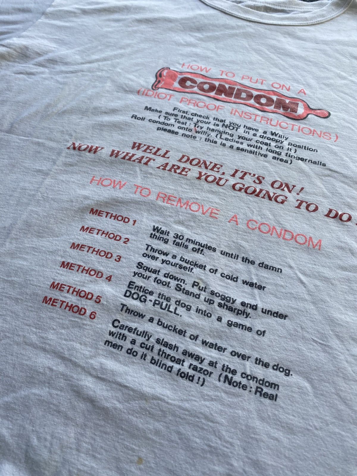 Other 🔥Vntg Humor Funny Adult 18+ How To Use Condom Rare Tee Size US L / EU 52-54 / 3 - 2 Thumbnail
